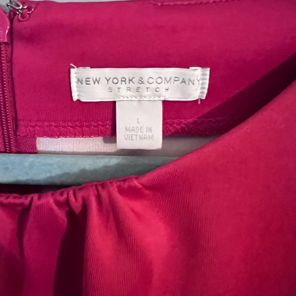 New York & Company Red Sheath Dress with Bell Sleeves - Picture 2 of 10